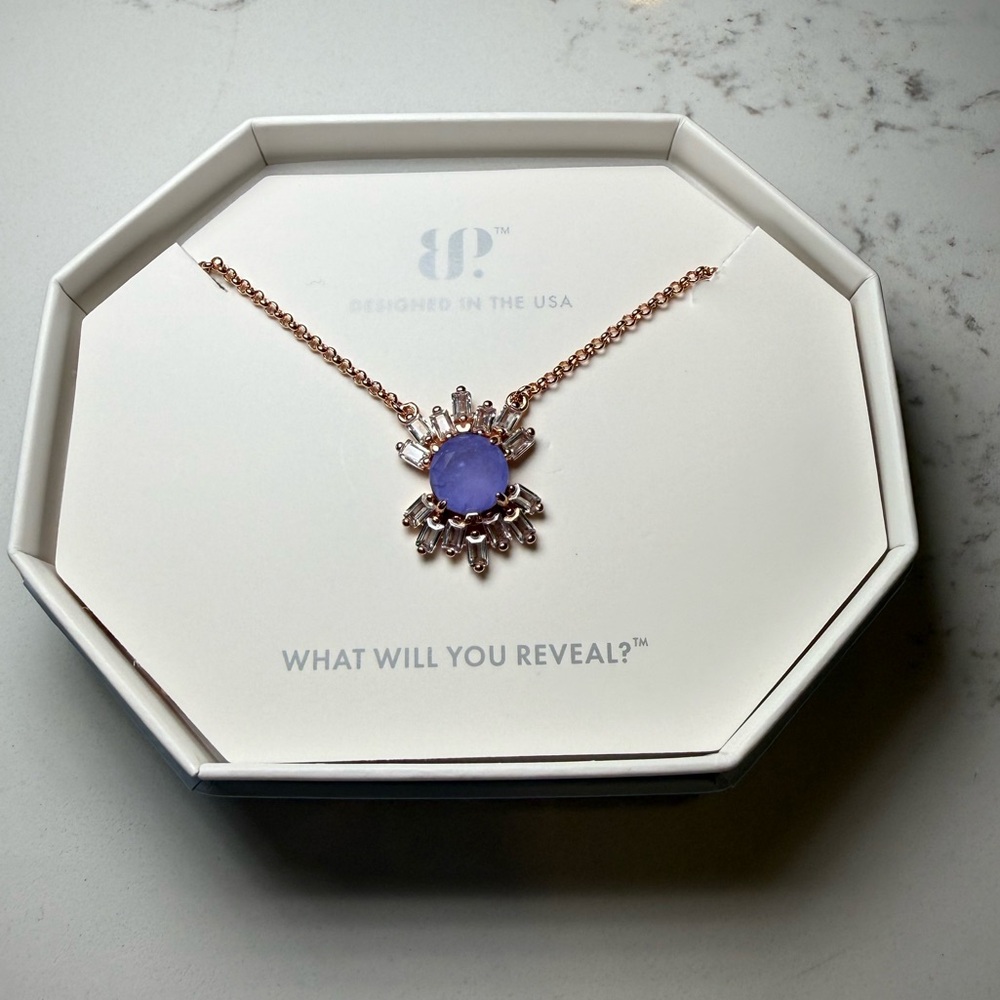 Bomb Party Drama on Arrival Lavender Fluorite/rose Gold Necklace